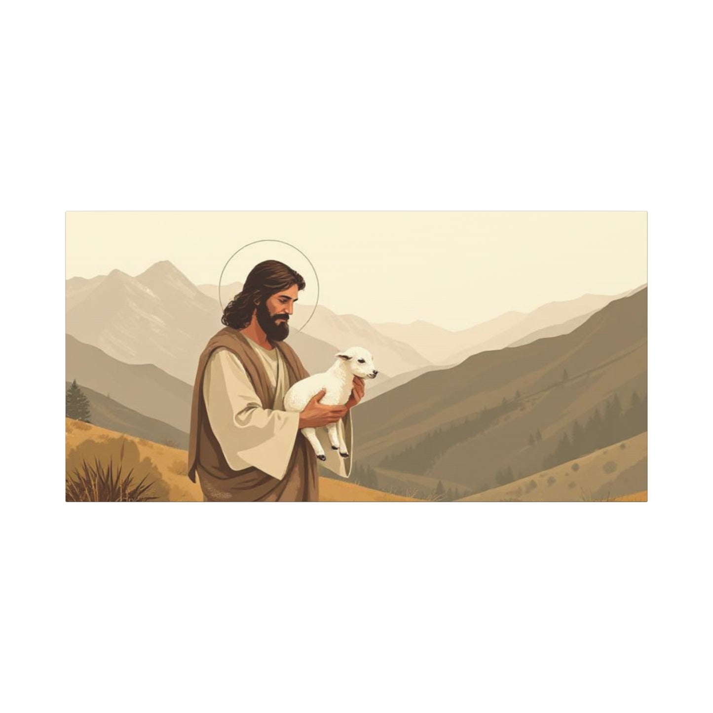 Christian Art Canvas, Wall Decor for Faith, Inspirational Home Decor, Religious Gift, Jesus Shepherd Artwork