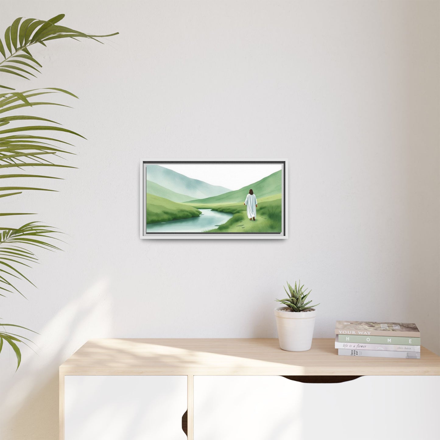 Framed Landscape Wall Art Print, Spiritual Home Decor, Nature Artwork, Christian Gift, Inspirational Wall Decor, Housewarming Present