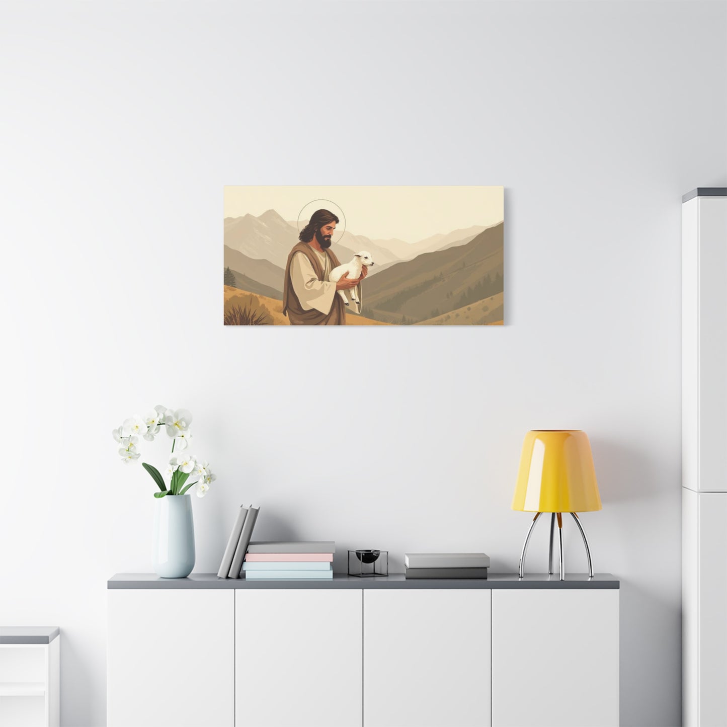 Christian Art Canvas, Wall Decor for Faith, Inspirational Home Decor, Religious Gift, Jesus Shepherd Artwork