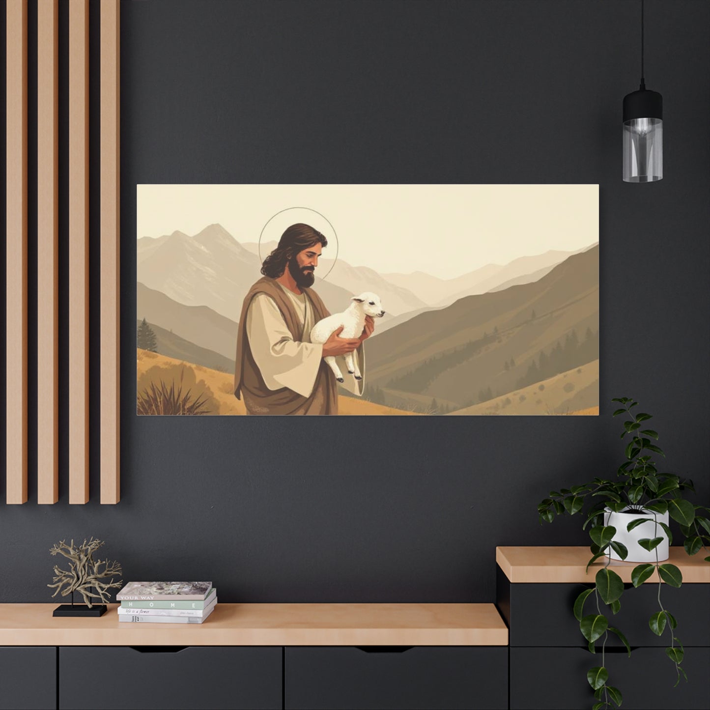 Christian Art Canvas, Wall Decor for Faith, Inspirational Home Decor, Religious Gift, Jesus Shepherd Artwork