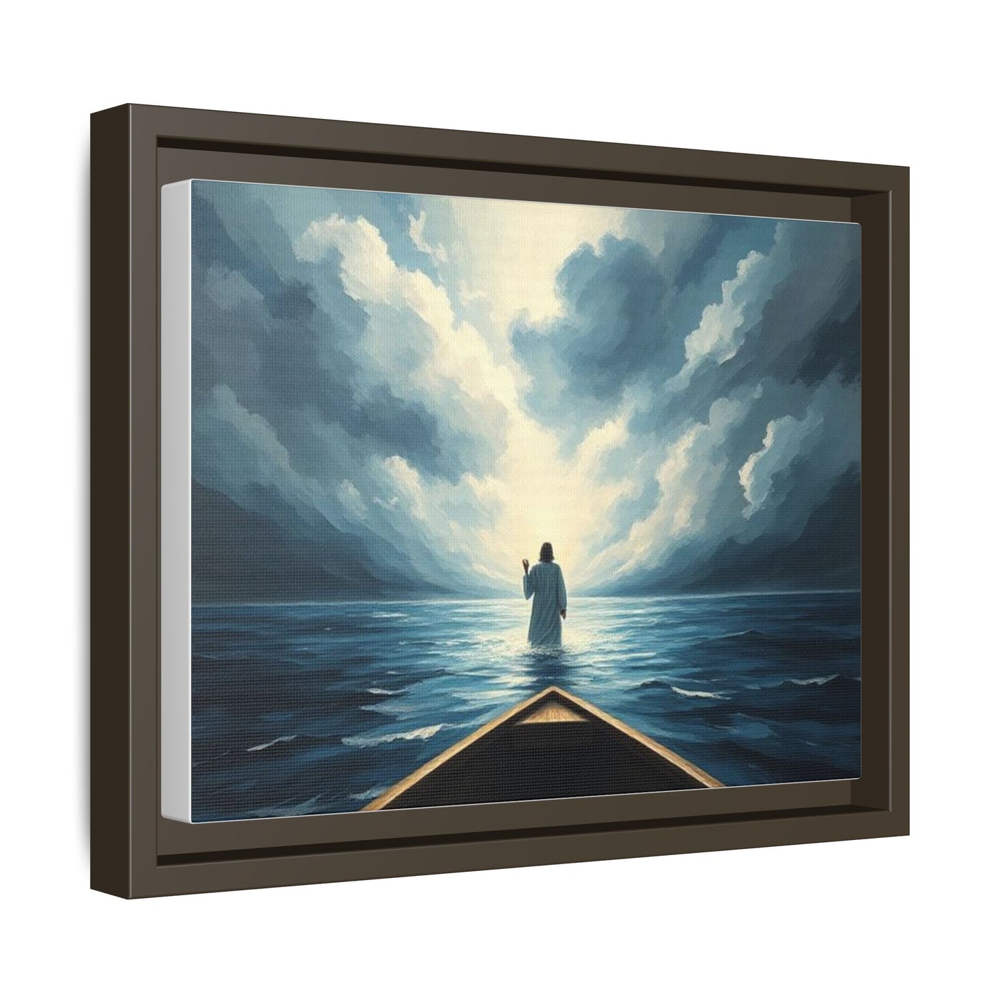 Serene Landscape Wall Art, Framed Canvas, Inspirational Home Decor, Religious Artwork, Spiritual Gift, Nautical Frame