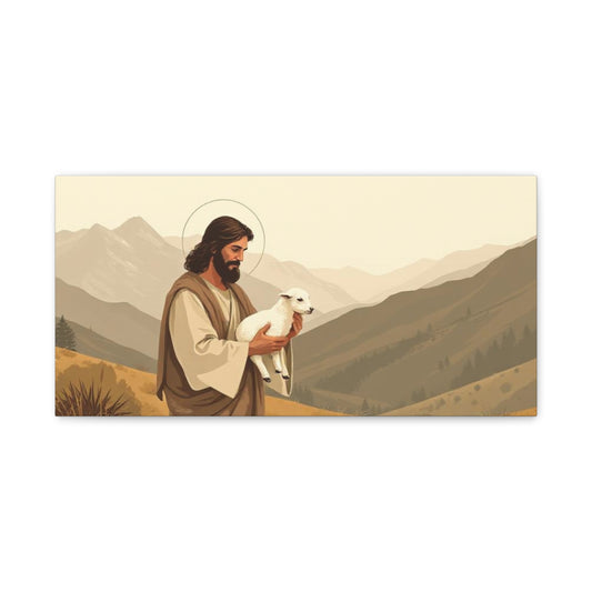 Christian Art Canvas, Wall Decor for Faith, Inspirational Home Decor, Religious Gift, Jesus Shepherd Artwork