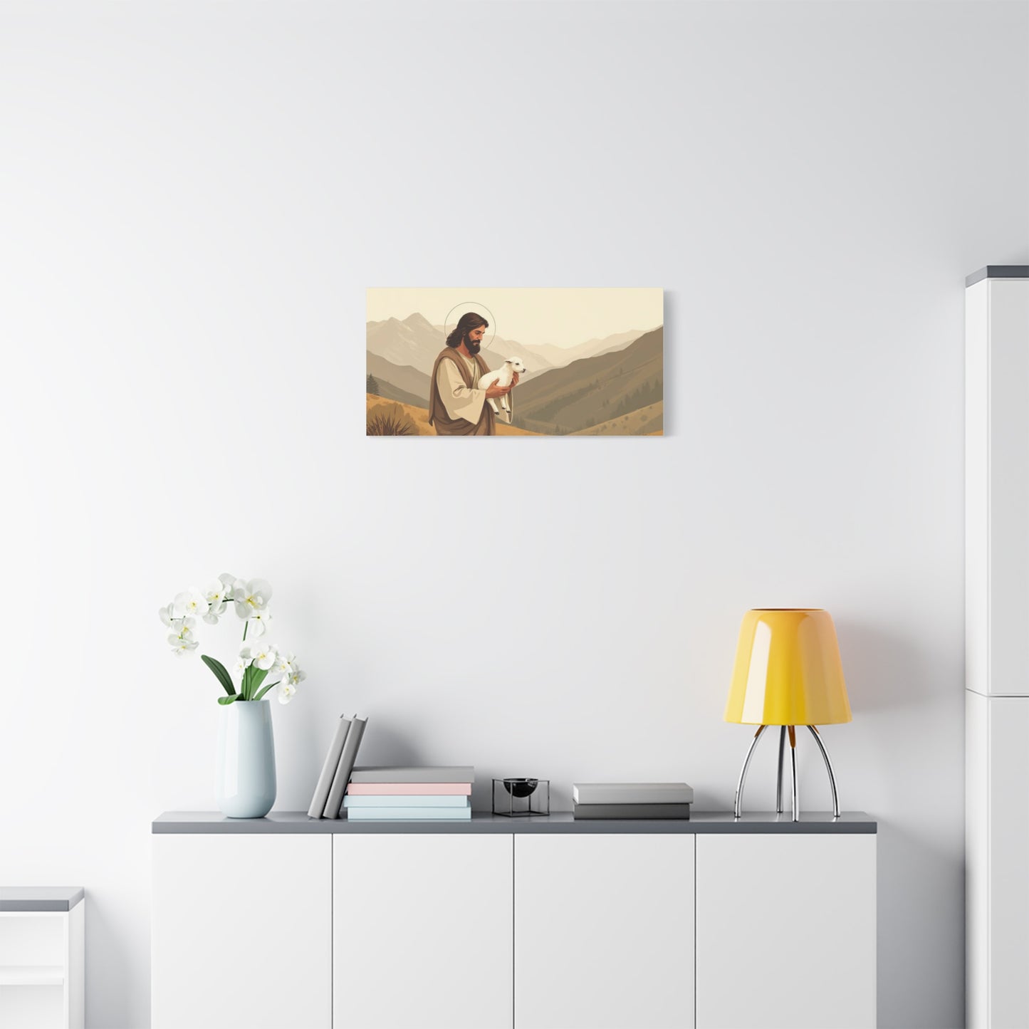 Christian Art Canvas, Wall Decor for Faith, Inspirational Home Decor, Religious Gift, Jesus Shepherd Artwork