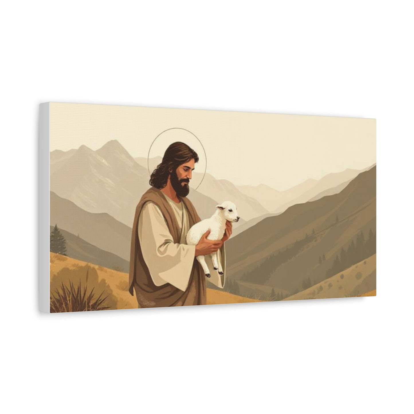 Christian Art Canvas, Wall Decor for Faith, Inspirational Home Decor, Religious Gift, Jesus Shepherd Artwork