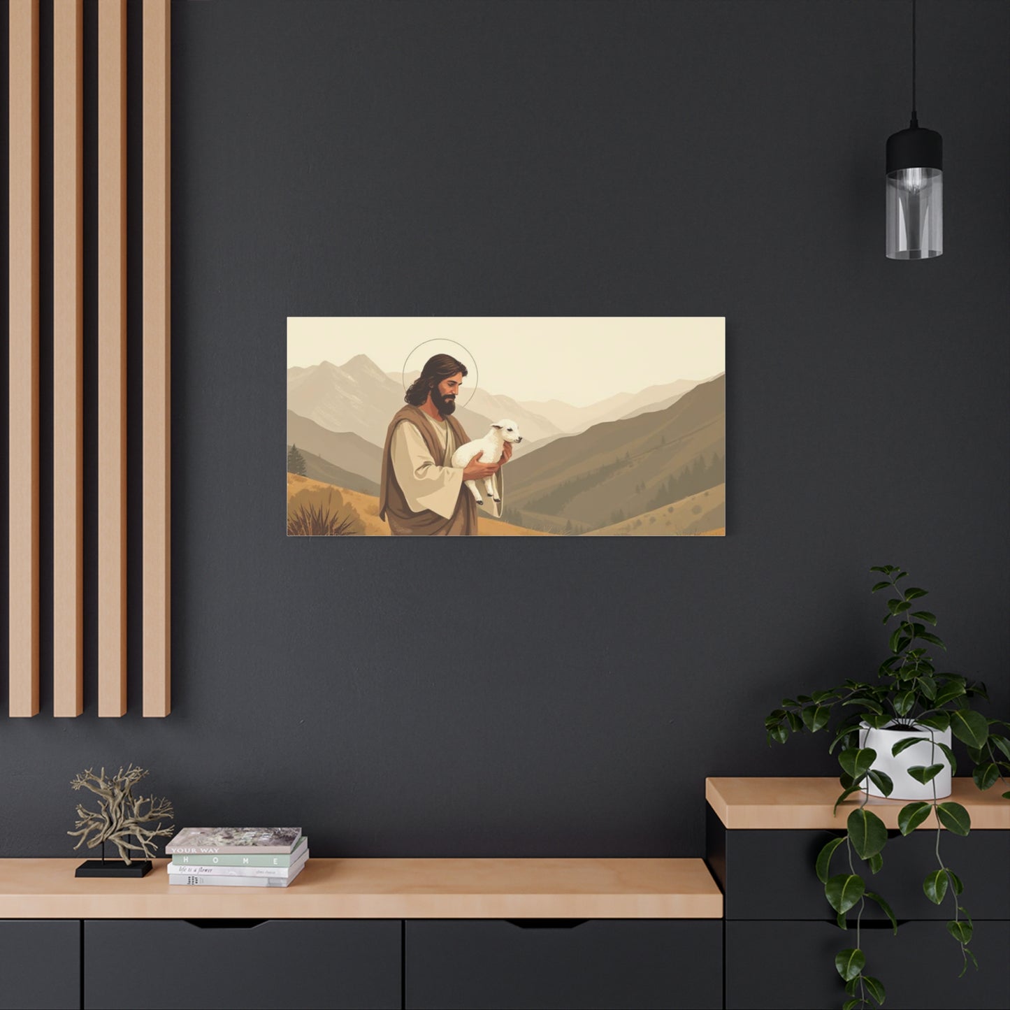 Christian Art Canvas, Wall Decor for Faith, Inspirational Home Decor, Religious Gift, Jesus Shepherd Artwork